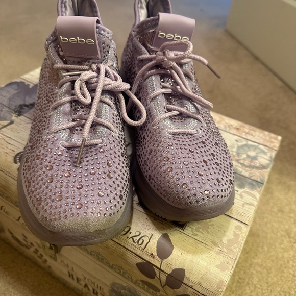 bebe Pink Rhinestone Sneakers - Picture 3 of 12